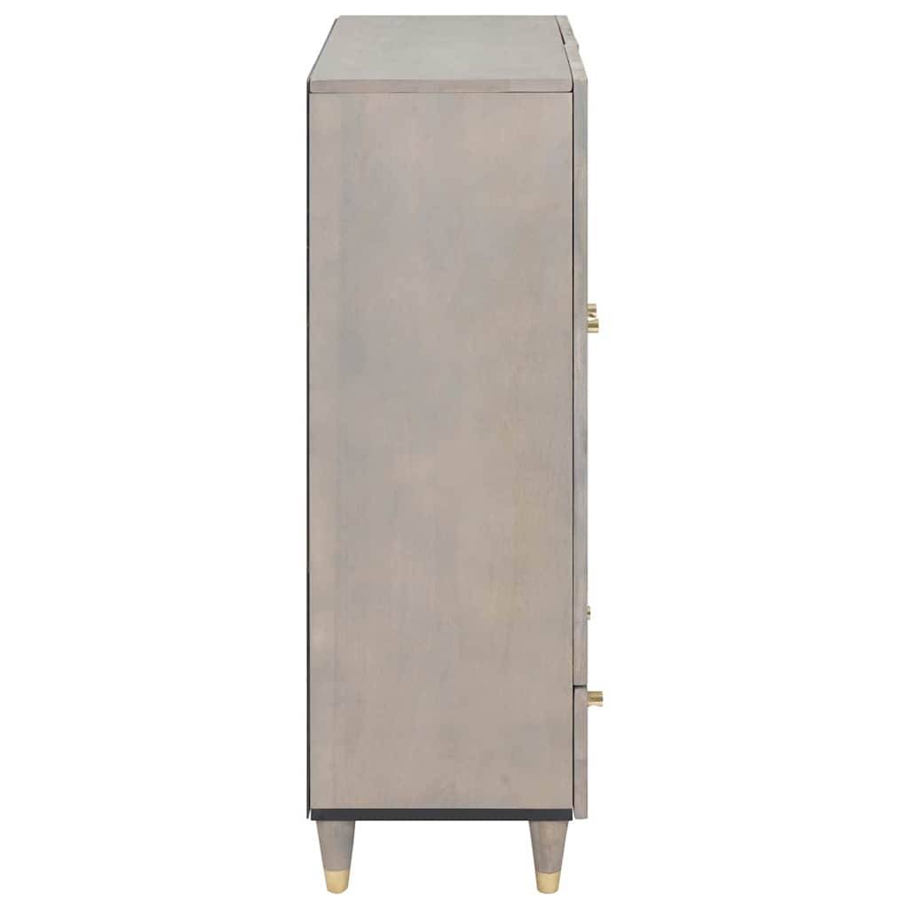 vidaXL Highboard Grau und Gold 60 x 33 x 100 cm Massivholz Mango