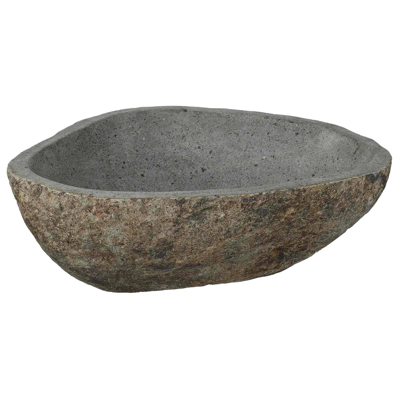 vidaXL Flusssteinwaschbecken Hellgrau 52 x 40 x 15 cm Flussstein