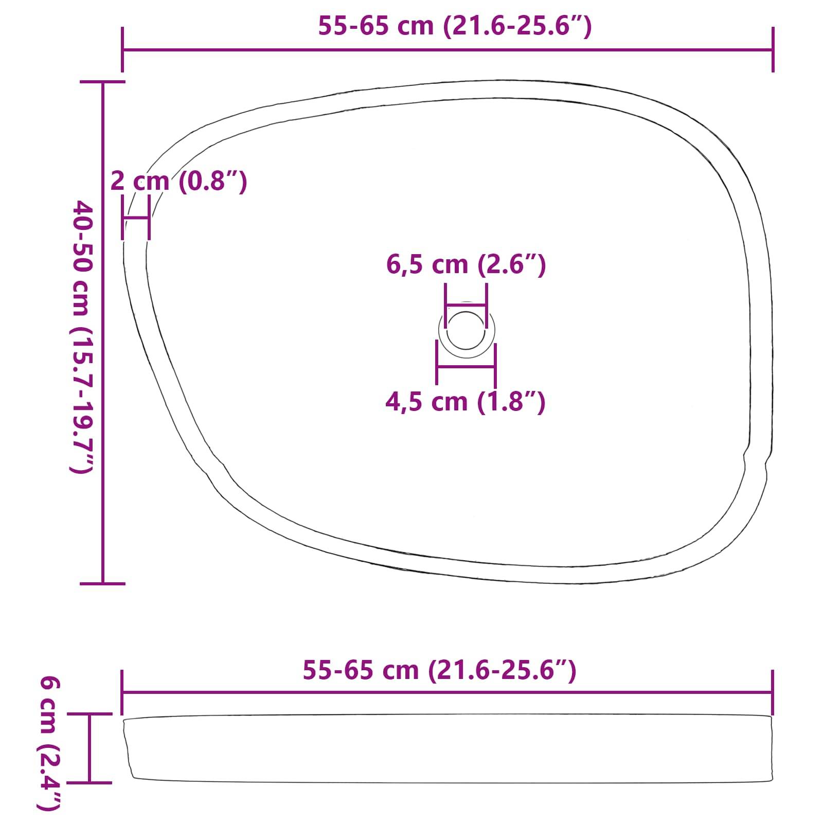 Gepolstertes Sitzkissen mit gestaffeltem Kurvendesign, Abmessungen: Breite 55-65 cm, Tiefe 40-50 cm, Dicke 6 cm, mit Aussparung in der Mitte.
