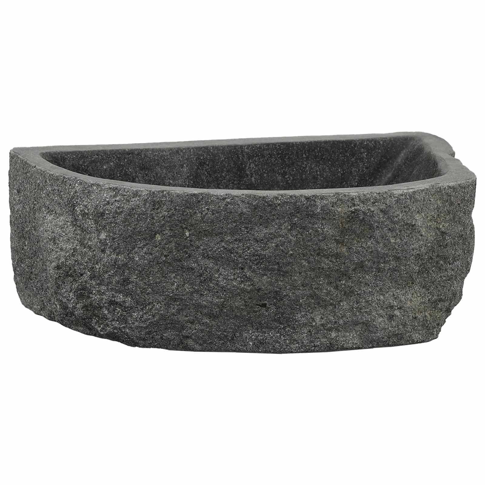 vidaXL Wandmontiertes Waschbecken Grau 45 x 35 x 15 cm Flussstein