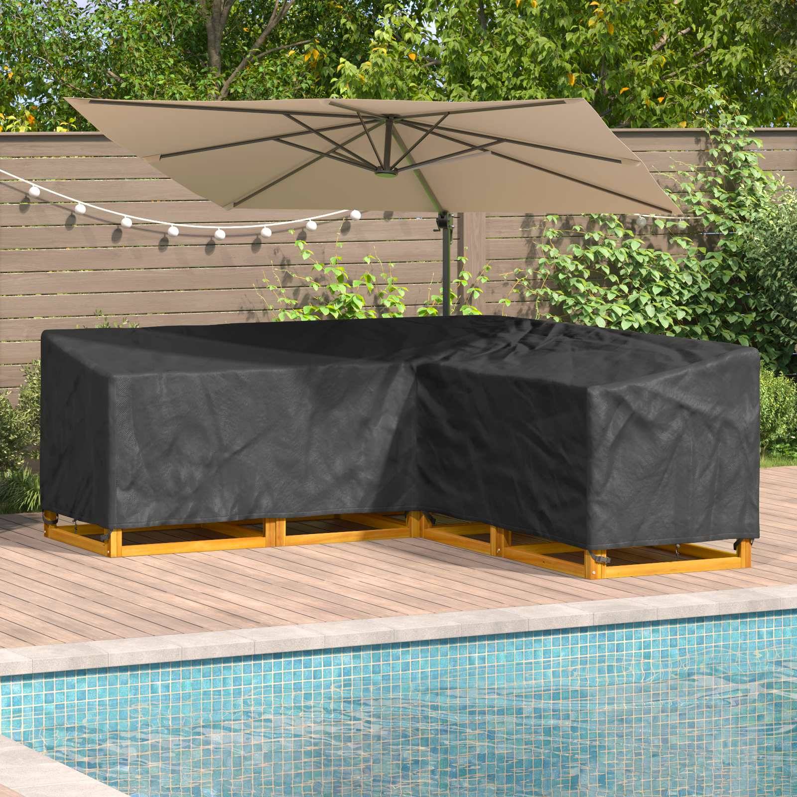 vidaXL Möbelbezug Schwarz 220 x 220 x 80 cm 420D Oxford Stoff