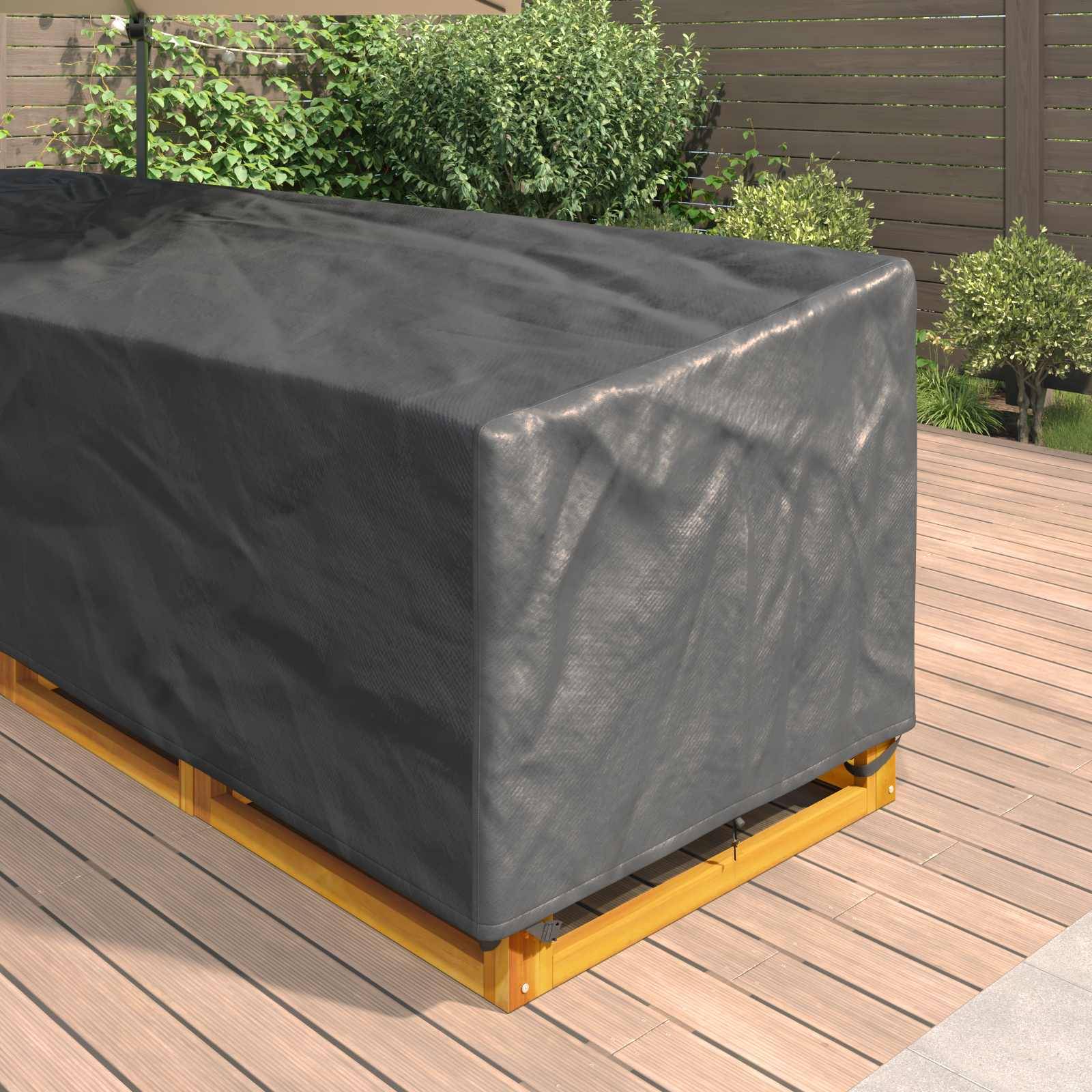 vidaXL Möbelbezug Schwarz 325 x 325 x 80 cm 420D Oxford Stoff