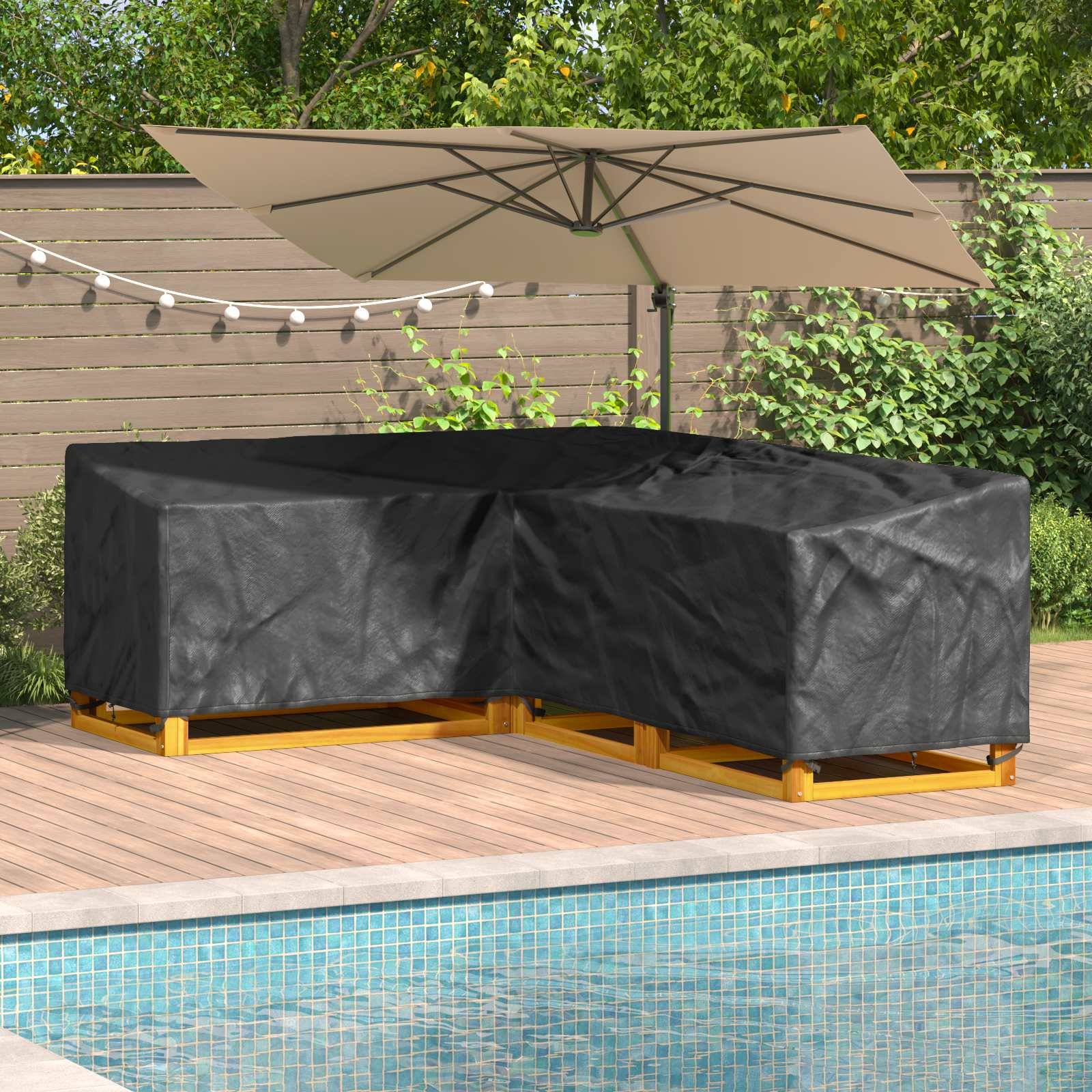 vidaXL Möbelbezug Schwarz 250 x 180 x 80 cm 210D Oxford Stoff