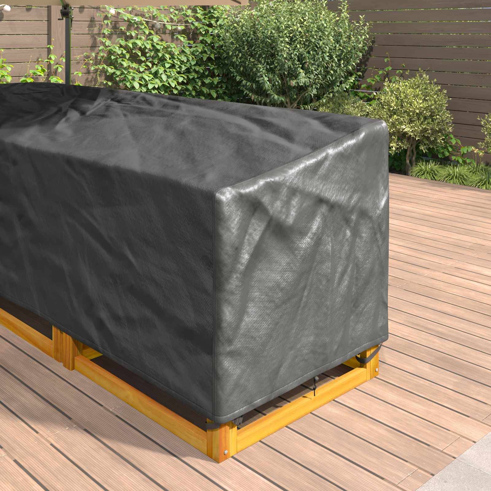 vidaXL Möbelbezug Schwarz 250 x 180 x 80 cm 210D Oxford Stoff