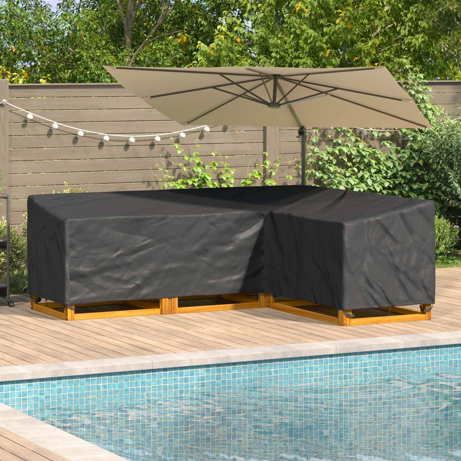 vidaXL Möbelbezug Schwarz 260 x 210 x 80 cm 210D Oxford Stoff
