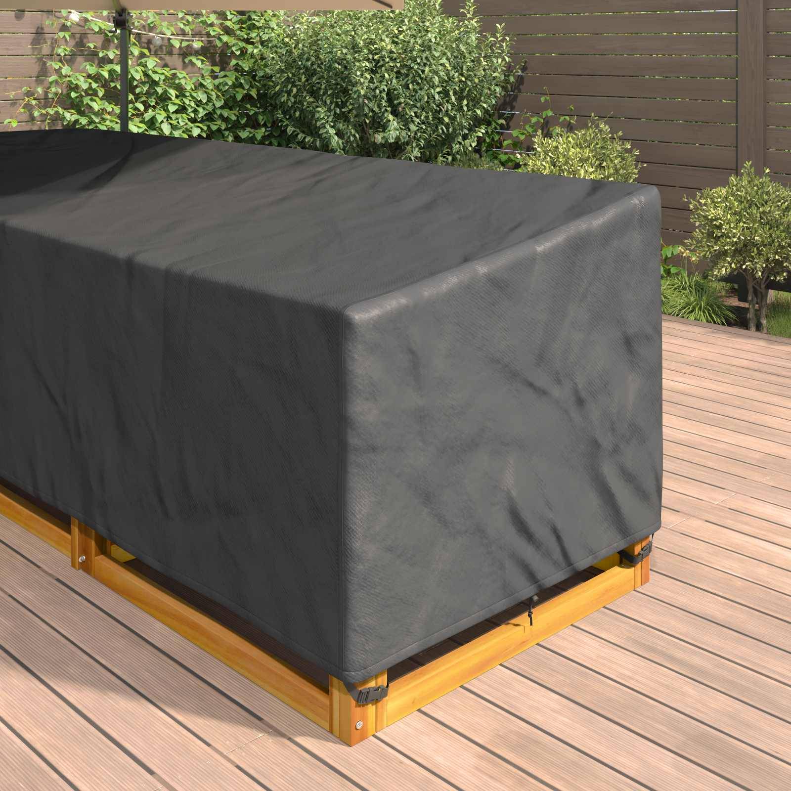 vidaXL Möbelbezug Schwarz 355 x 275 x 80 cm 210D Oxford Stoff