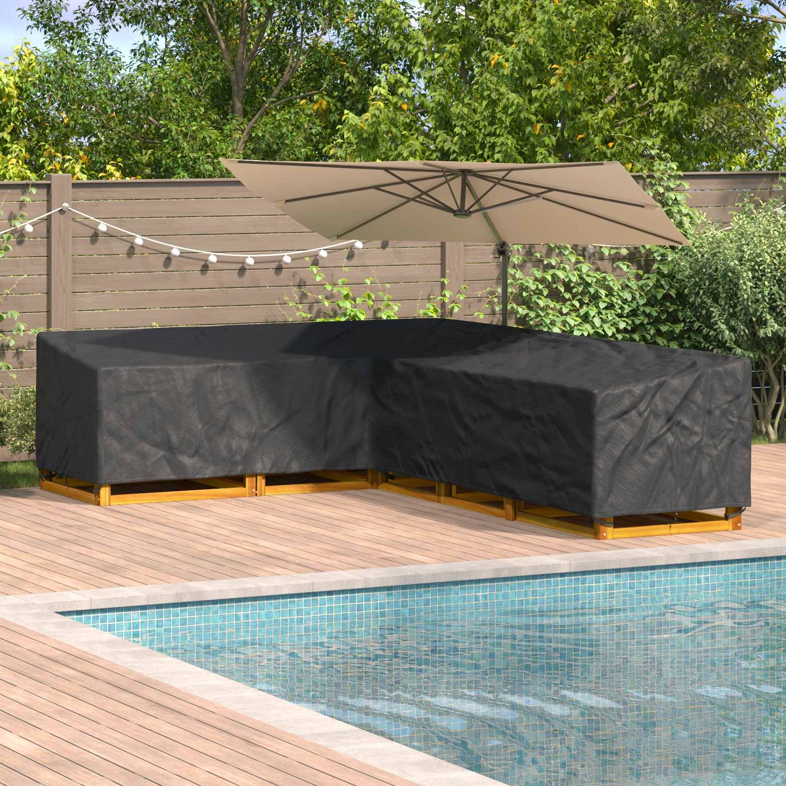 vidaXL Möbelbezug Schwarz 355 x 275 x 80 cm 210D Oxford Stoff