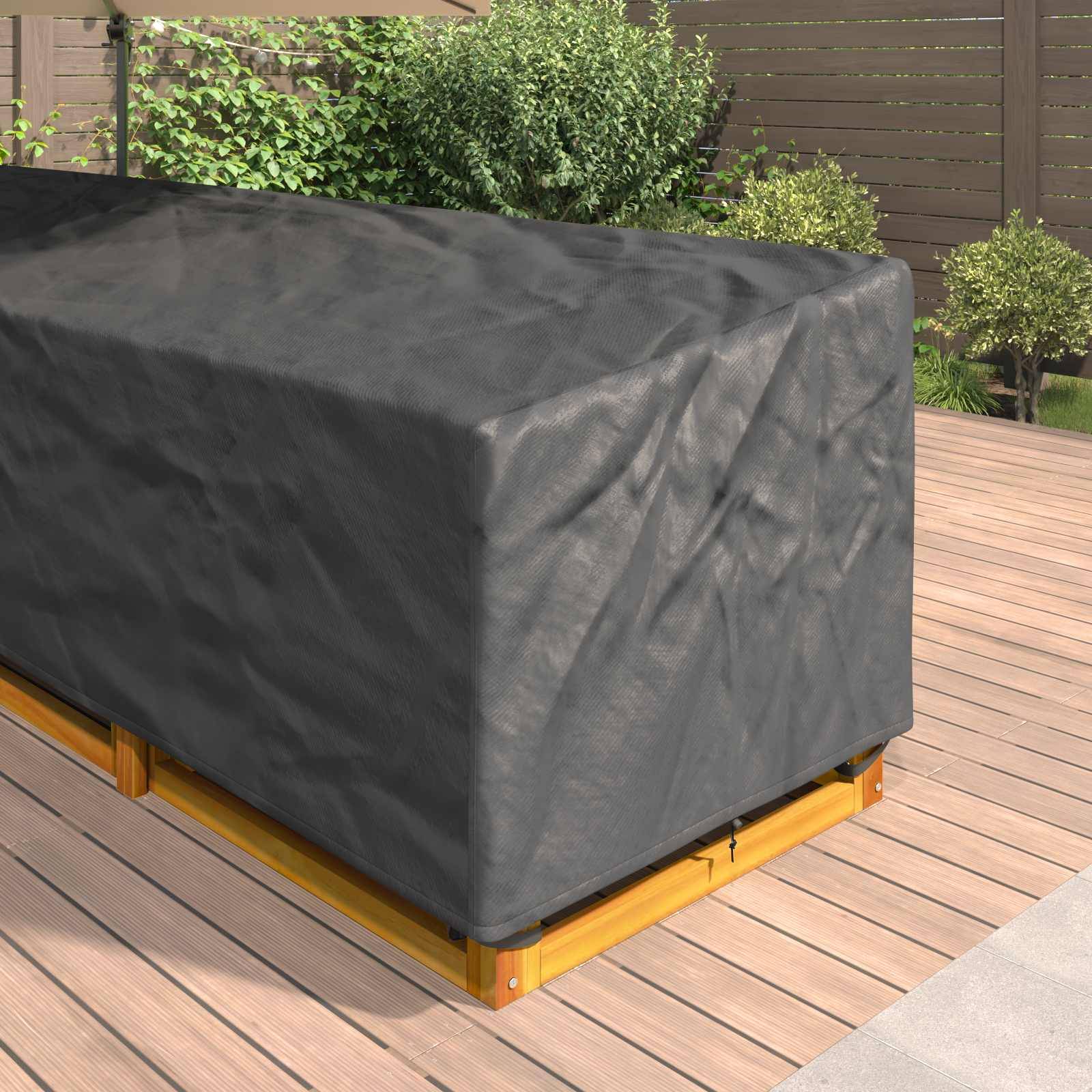 vidaXL Möbelbezug Schwarz 355 x 275 x 80 cm 210D Oxford Stoff