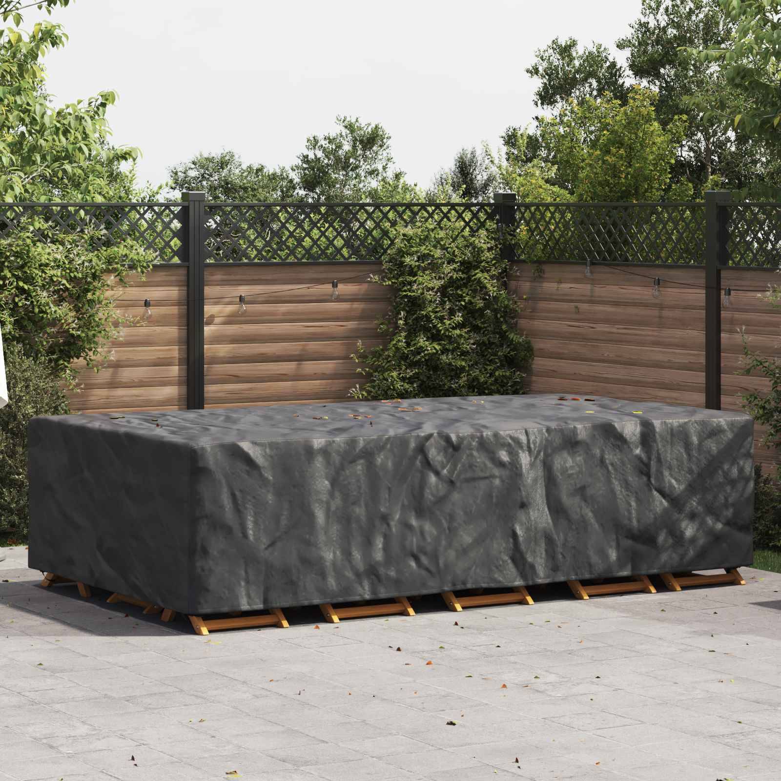 vidaXL Möbelbezug Uni Schwarz 305 x 190 x 85 cm 210D