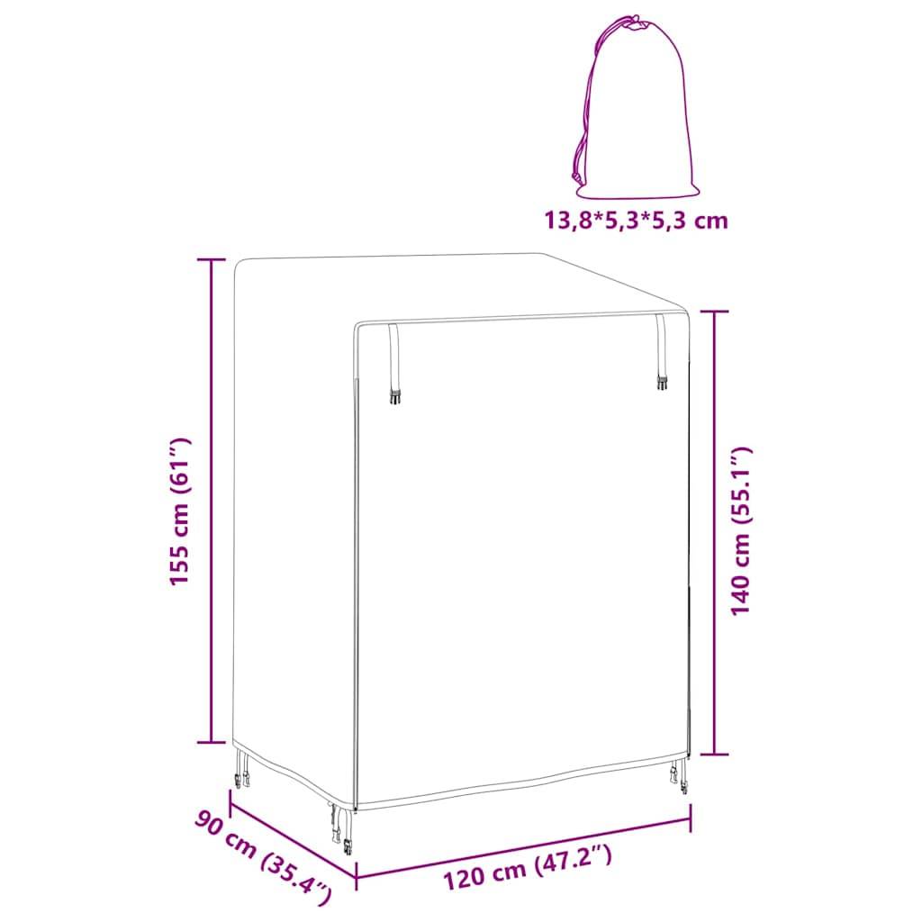 vidaXL Hollywoodschaukel-Abdeckung 120 x 90 x 155 cm 210D Oxford Stoff