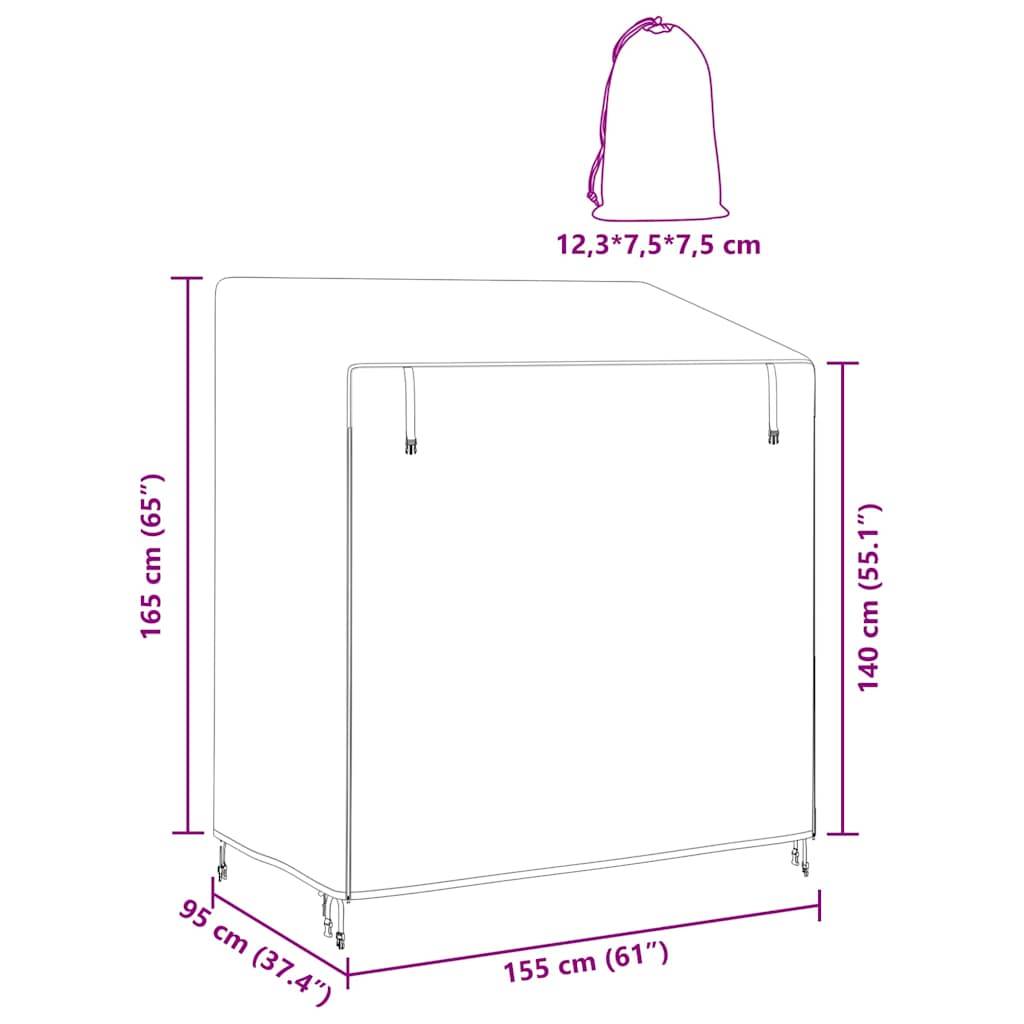 vidaXL Hollywoodschaukel-Abdeckung 155 x 95 x 165 cm 210D Oxford Stoff