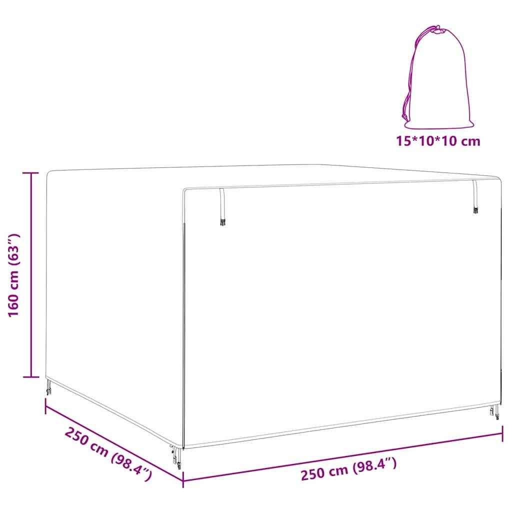 vidaXL Hollywoodschaukel-Abdeckung 250 x 250 x 160 cm