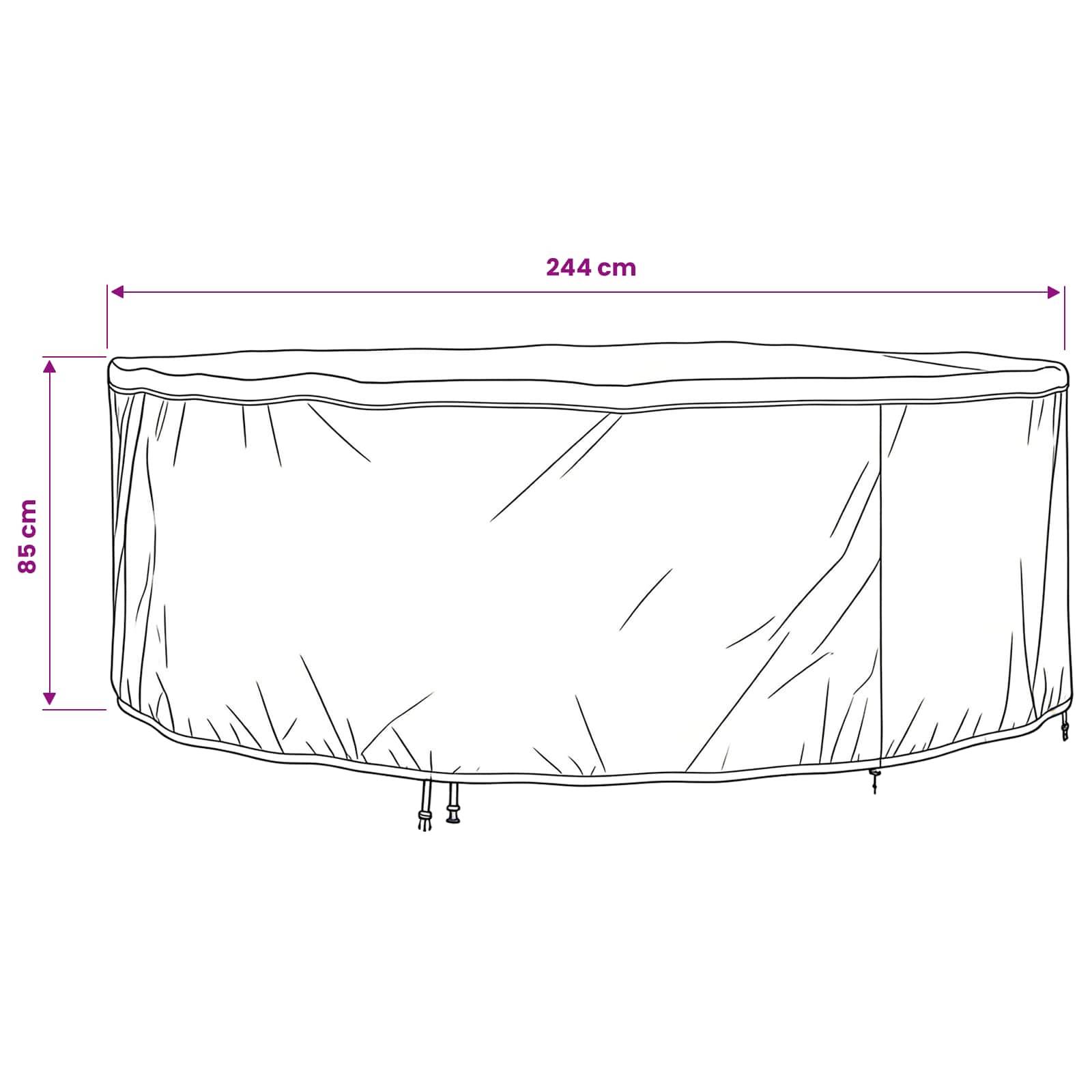 vidaXL Möbelbezug Schwarz 244 x 244 x 85 cm 210D Oxford Stoff