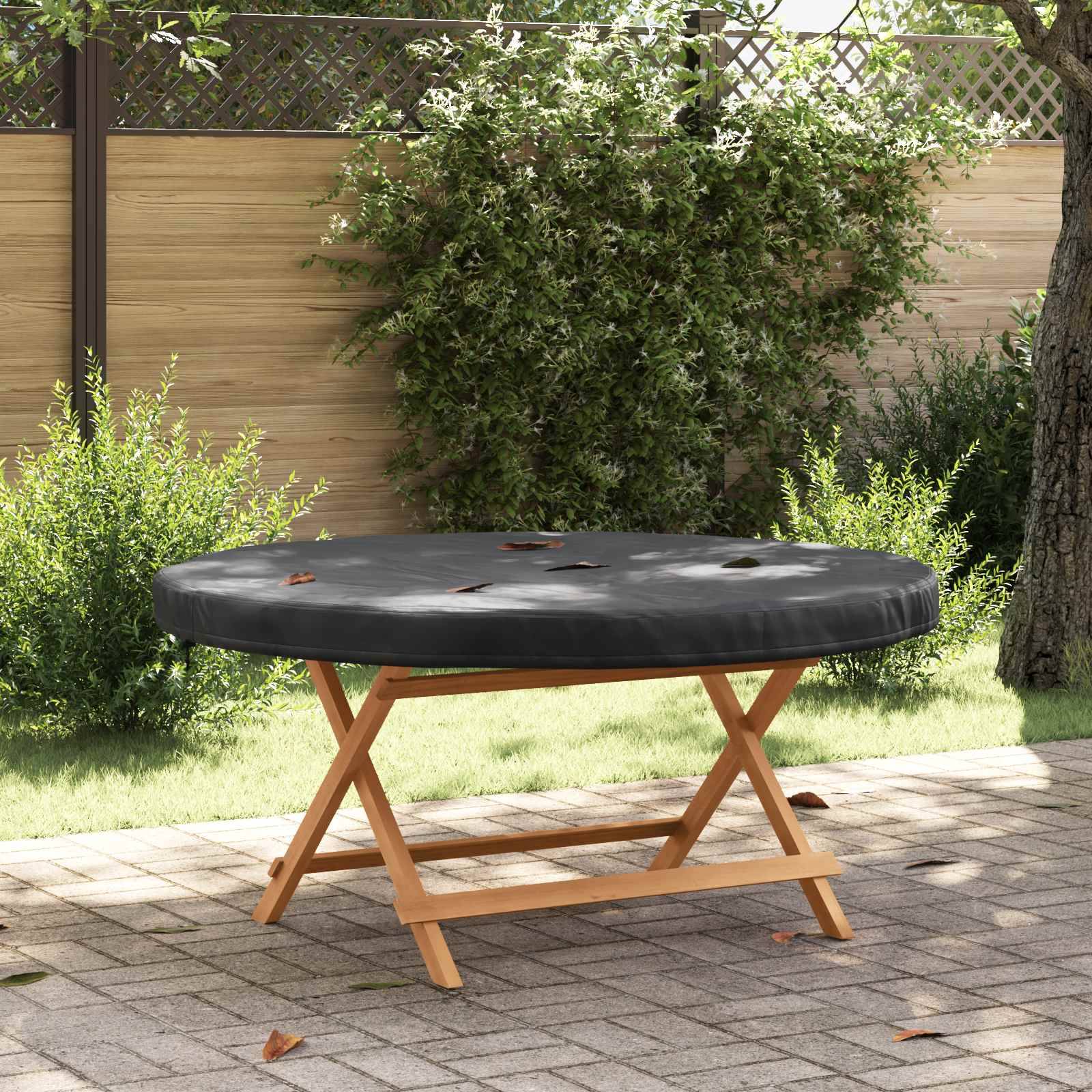 vidaXL Abdeckung für den Tisch im Freien Schwarz 122 x 122 x 10 cm