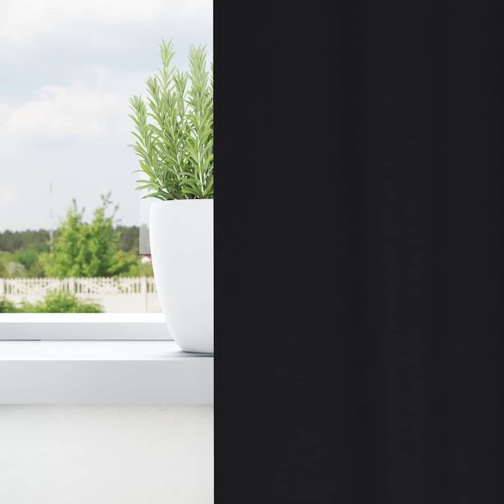 vidaXL Verdunkelungs-Vorhänge mit Ringen 2 pcs Schwarz 175 x 140 cm