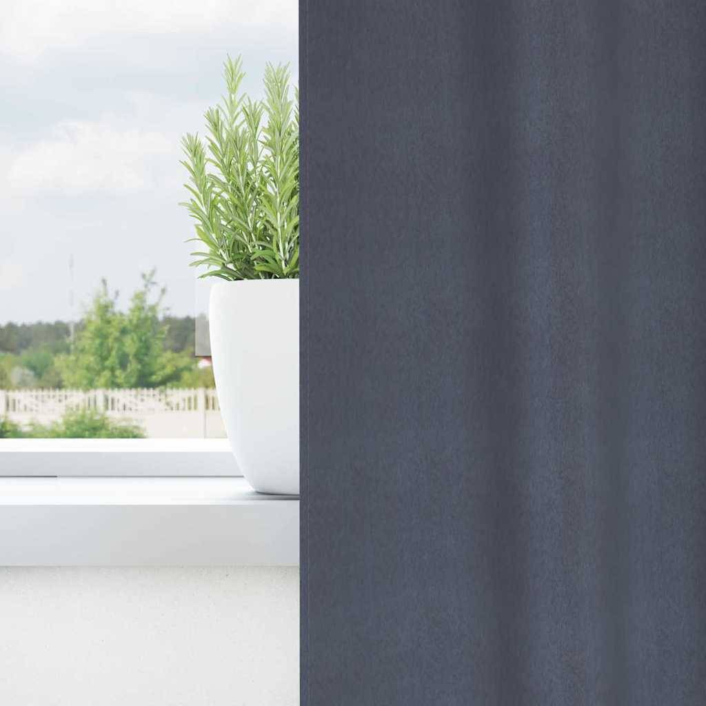 vidaXL Verdunkelungs-Vorhänge mit Ringen 2 pcs Anthrazit 225 x 140 cm