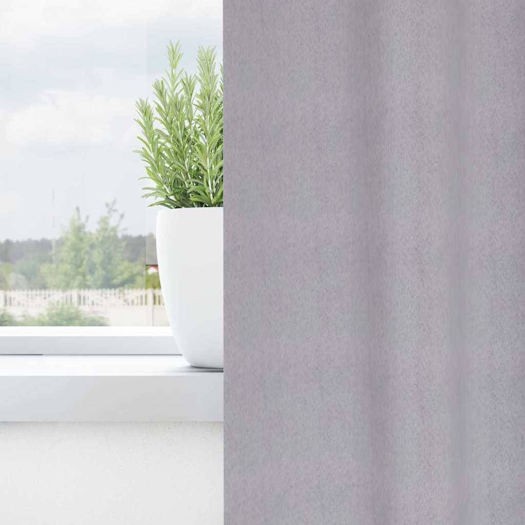 vidaXL Verdunkelungs-Vorhänge mit Ringen 2 pcs Metallic Grau
