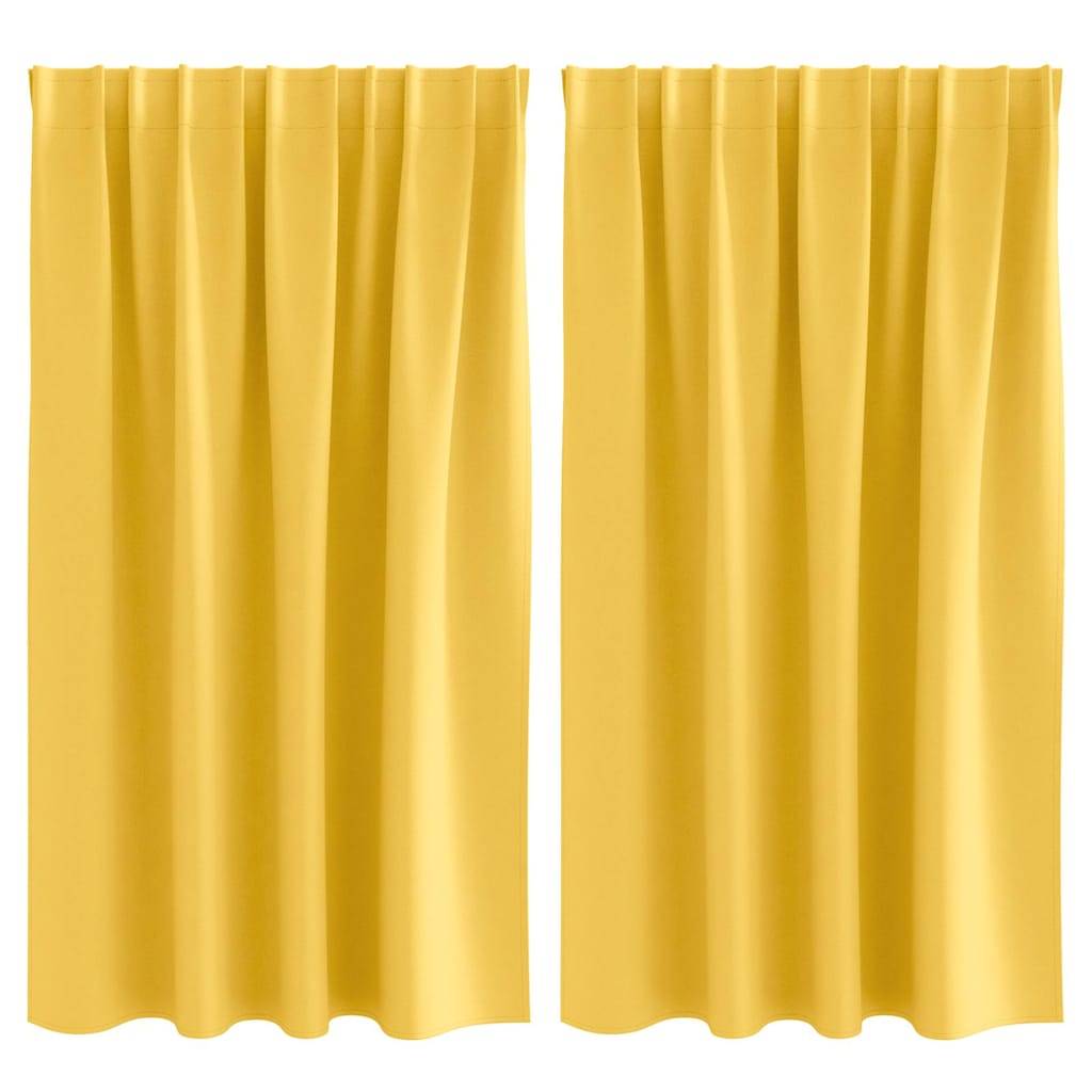 vidaXL Verdunkelungs-Vorhänge mit Ringen 2 pcs Senfgelb 140 x 140 cm