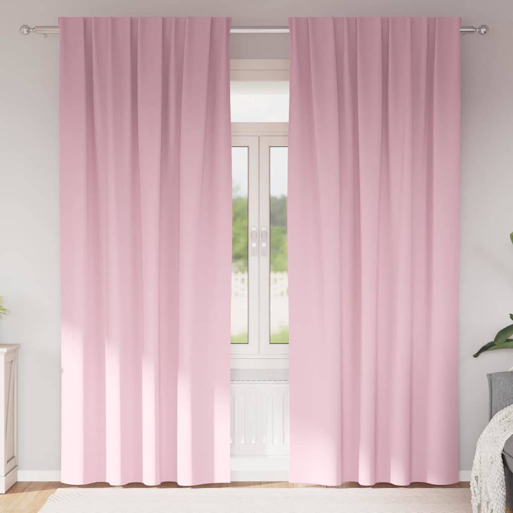 vidaXL Verdunkelungs-Vorhänge mit Ringen 2 pcs Babyrosa 245 x 140 cm