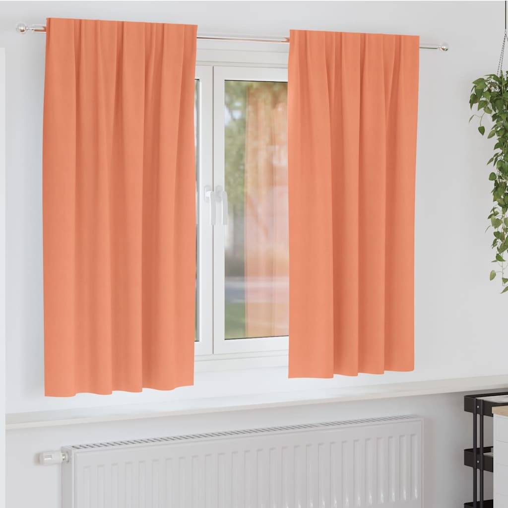 vidaXL Verdunkelungs-Vorhänge mit Ringen 2 pcs Terrakotta 175 x 140 cm