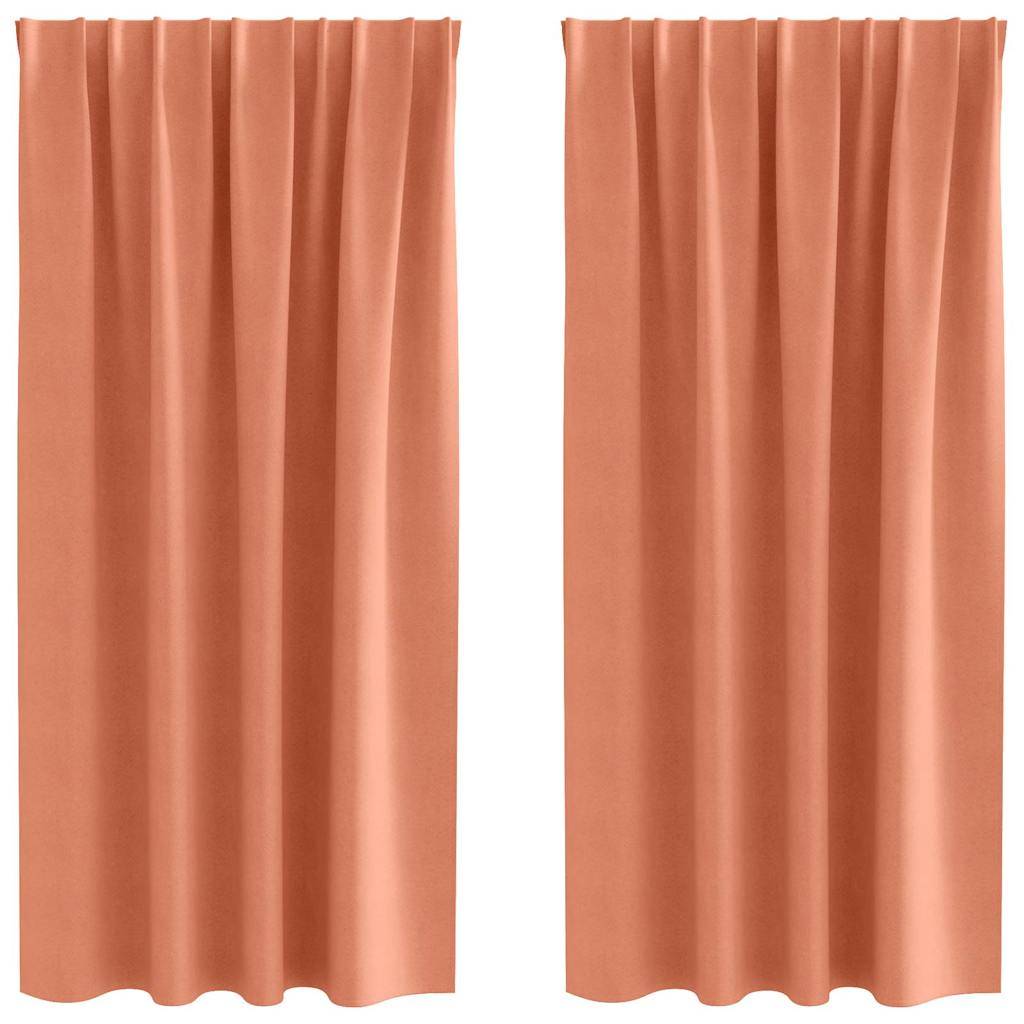 vidaXL Verdunkelungs-Vorhänge mit Ringen 2 pcs Terrakotta 175 x 140 cm