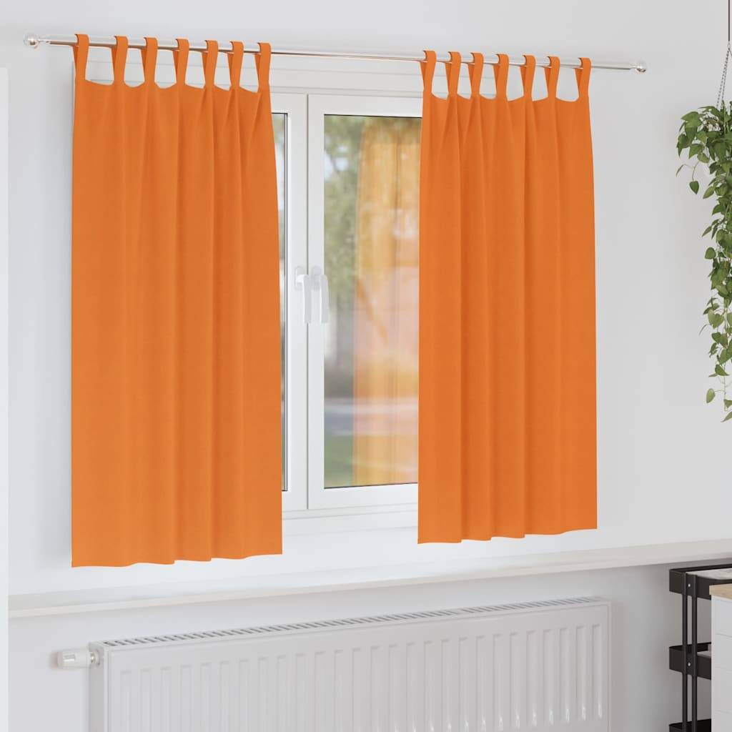 vidaXL Verdunkelungs-Vorhänge mit Ringen 2 pcs Helles Orange