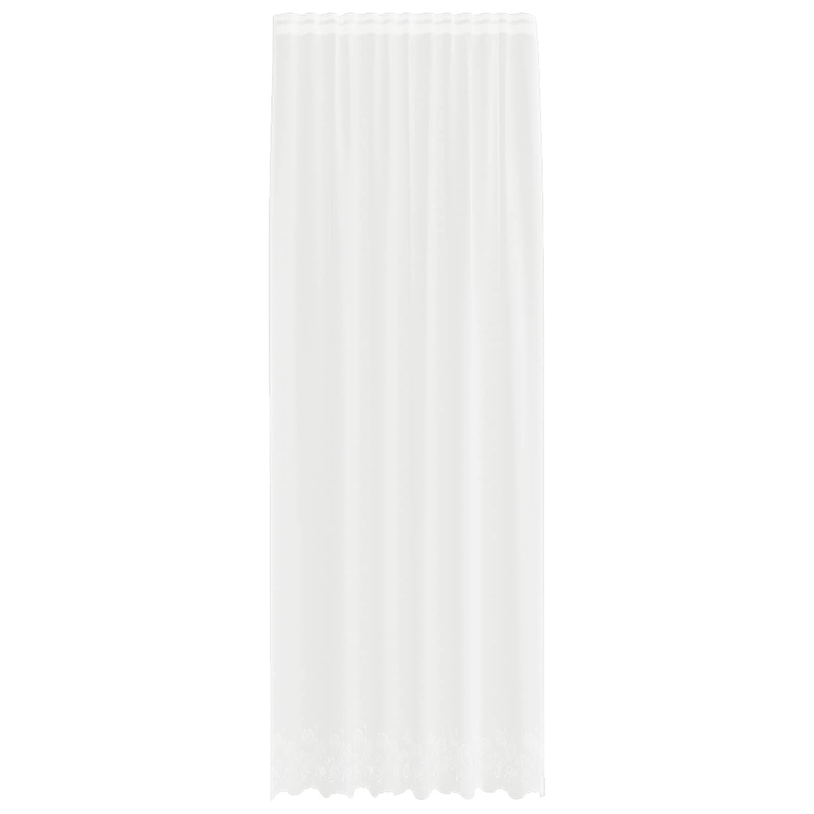vidaXL Spitzenvorhang mit Vorhängen Floral Weiß 260 x 150 cm Polyester