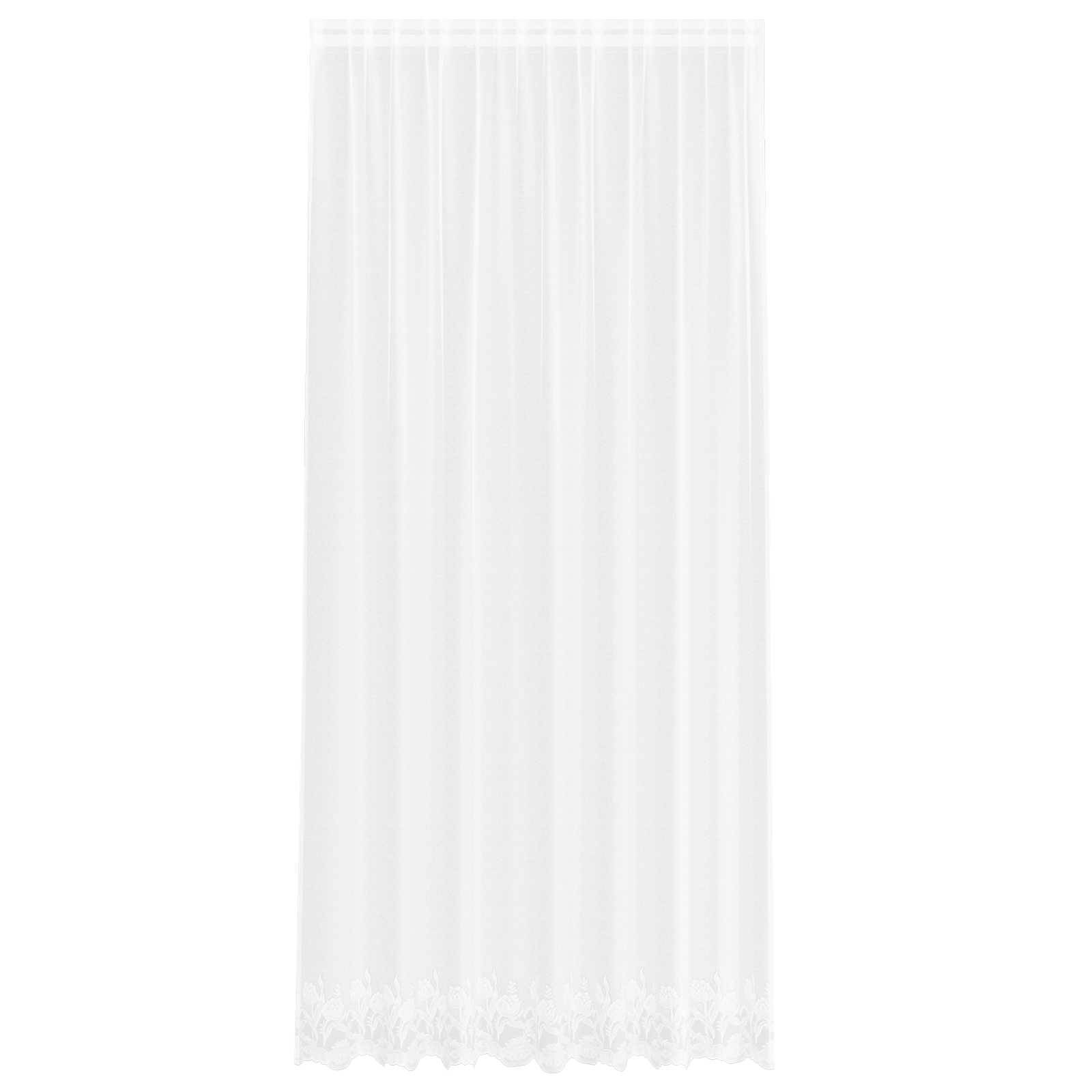 vidaXL Spitzenvorhang mit Vorhängen Floral Weiß 280 x 200 cm Polyester