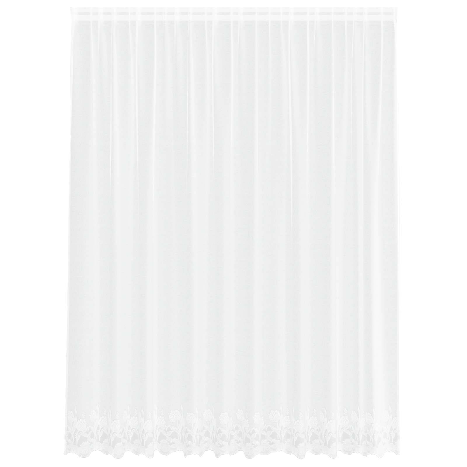 vidaXL Spitzenvorhang mit Vorhängen Floral Weiß 200 x 300 cm Polyester