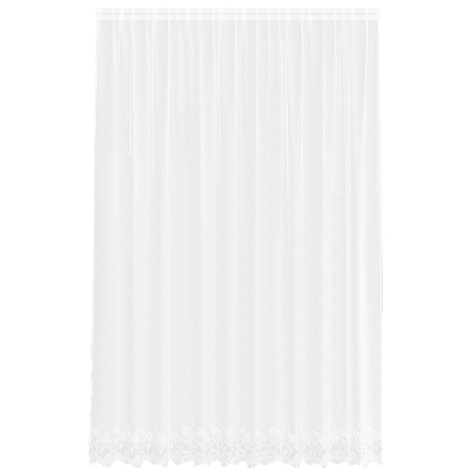 vidaXL Spitzenvorhang mit Vorhängen Floral Weiß 260 x 300 cm Polyester