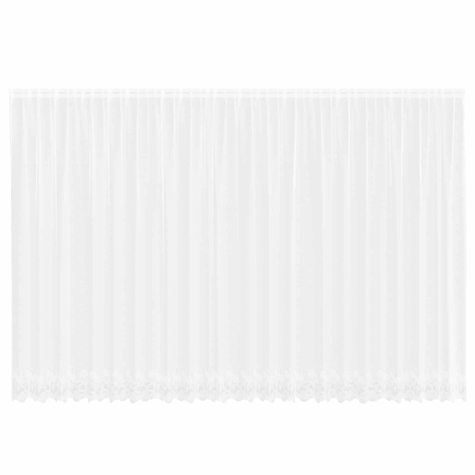vidaXL Spitzenvorhang mit Vorhängen Floral Weiß 240 x 600 cm Polyester