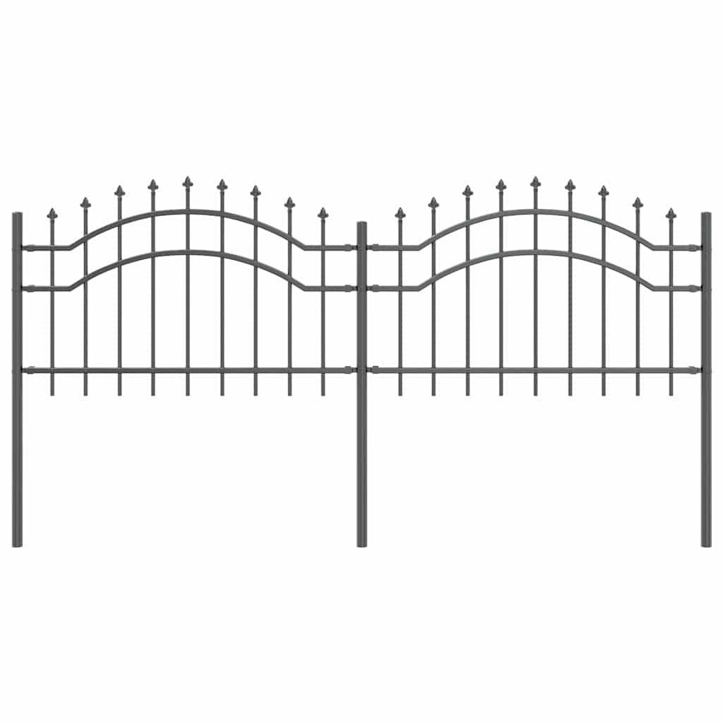 vidaXL Gartenzaun Woerden Grau 240 x 115 cm Pulverbeschichteter Stahl