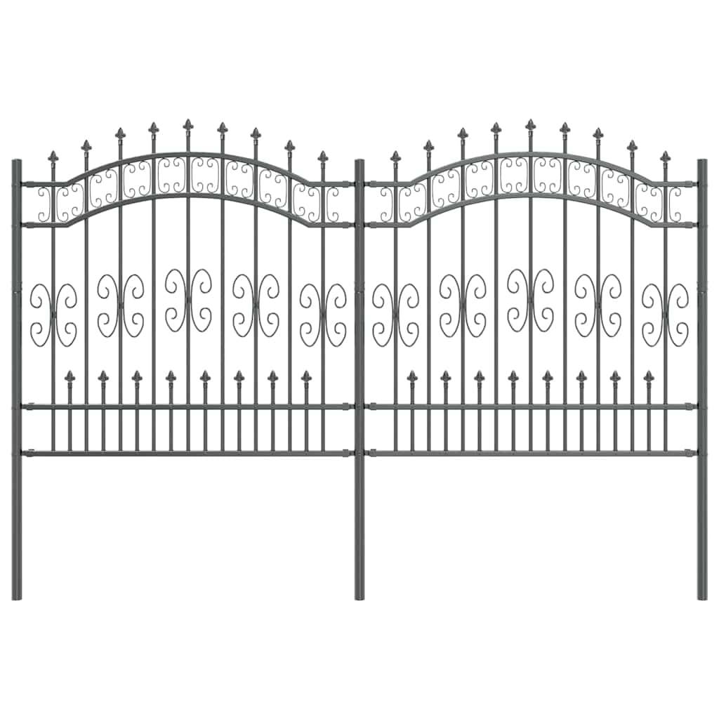 vidaXL Gartenzaun Kampen Grau 240 x 166 cm Pulverbeschichteter Stahl