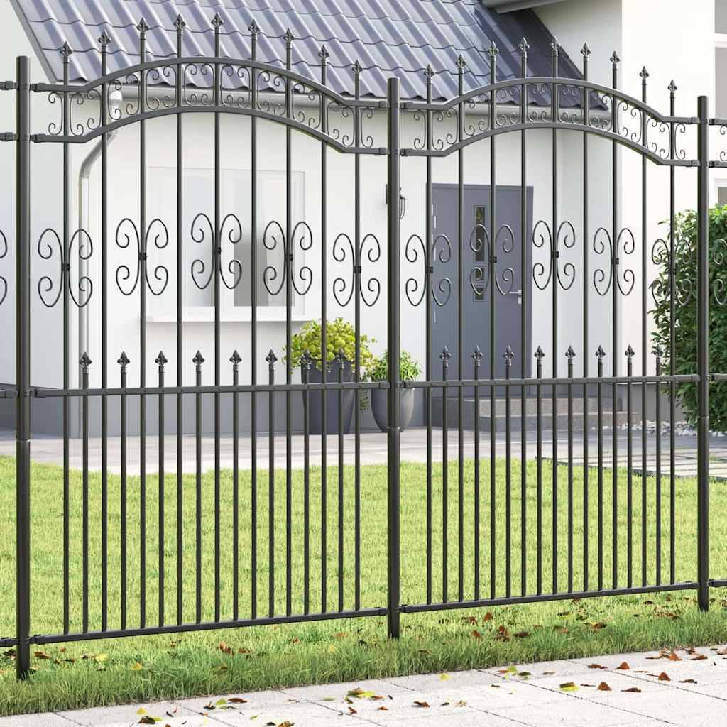 vidaXL Gartenzaun Kampen Grau 240 x 228 cm Pulverbeschichteter Stahl