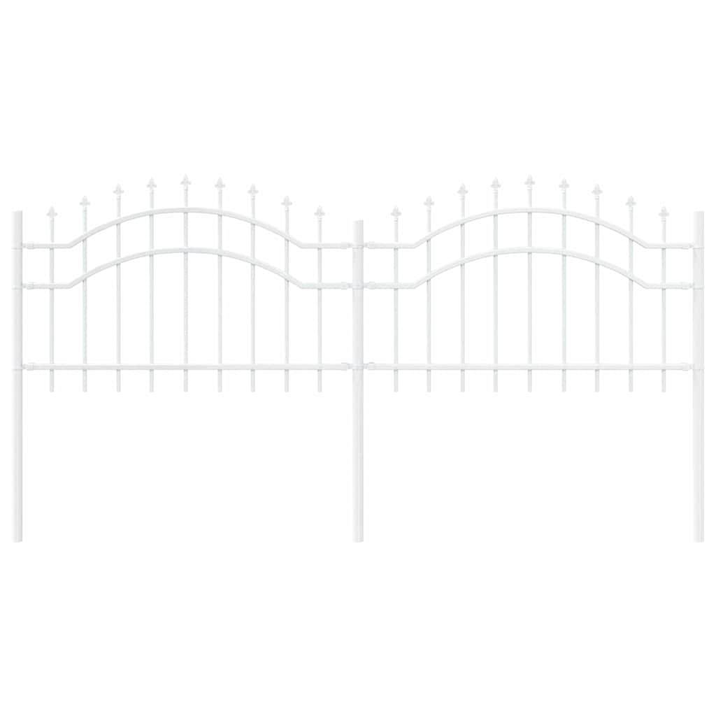 vidaXL Gartenzaun Woerden Weiß 240 x 115 cm Pulverbeschichteter Stahl