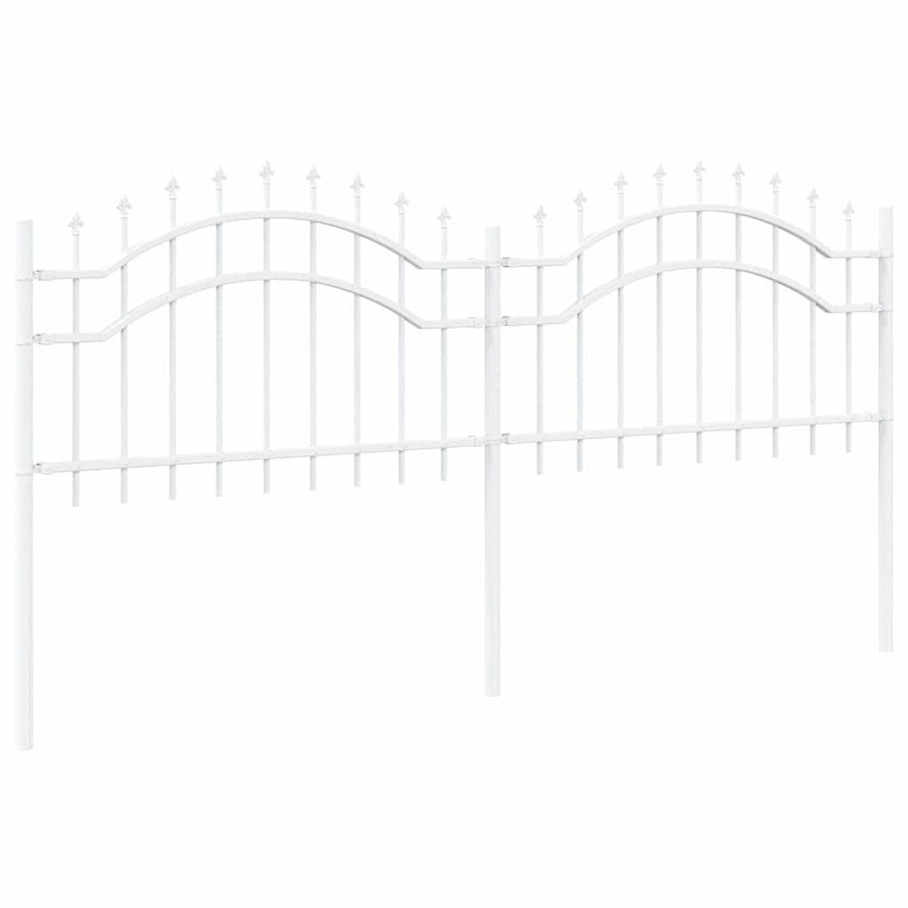 vidaXL Gartenzaun Woerden Weiß 240 x 115 cm Pulverbeschichteter Stahl