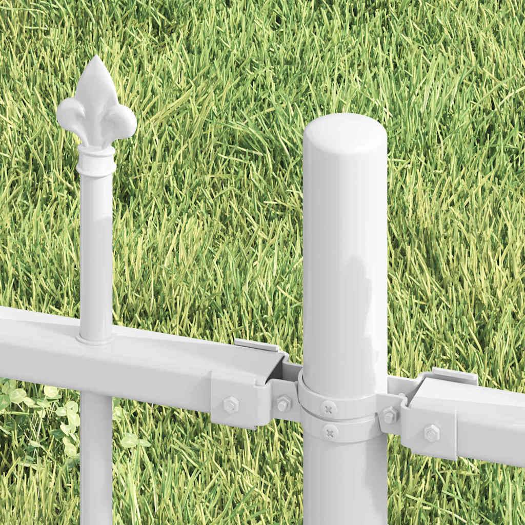 vidaXL Gartenzaun Woerden Weiß 240 x 115 cm Pulverbeschichteter Stahl