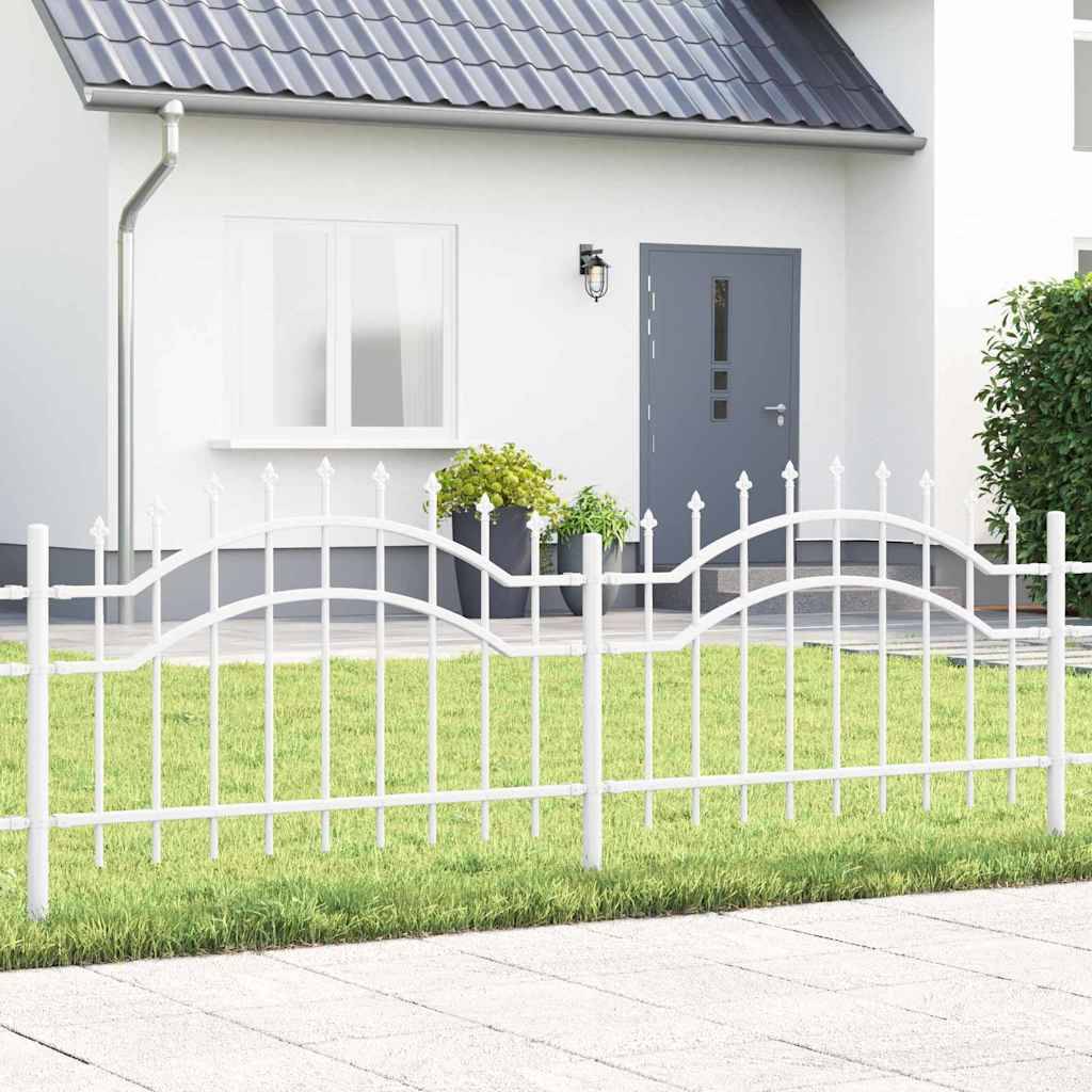 vidaXL Gartenzaun Woerden Weiß 240 x 115 cm Pulverbeschichteter Stahl