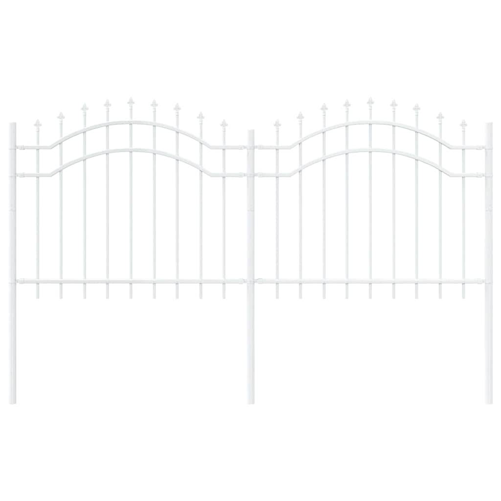 vidaXL Gartenzaun Woerden Weiß 240 x 140 cm Pulverbeschichteter Stahl