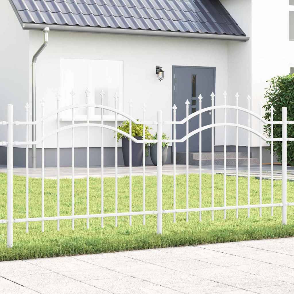 vidaXL Gartenzaun Woerden Weiß 240 x 140 cm Pulverbeschichteter Stahl