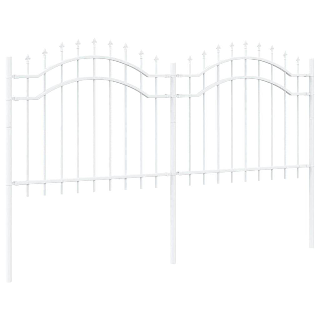 vidaXL Gartenzaun Woerden Weiß 240 x 140 cm Pulverbeschichteter Stahl