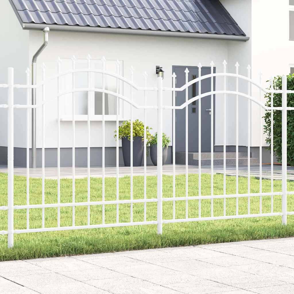 vidaXL Gartenzaun Woerden Weiß 240 x 165 cm Pulverbeschichteter Stahl