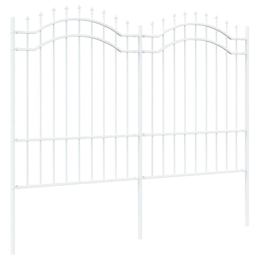 vidaXL Gartenzaun Woerden Weiß 240 x 190 cm Pulverbeschichteter Stahl