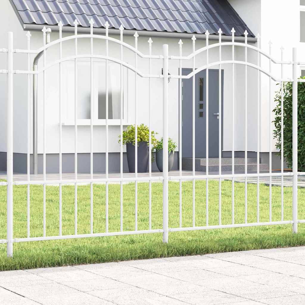 vidaXL Gartenzaun Woerden Weiß 240 x 190 cm Pulverbeschichteter Stahl