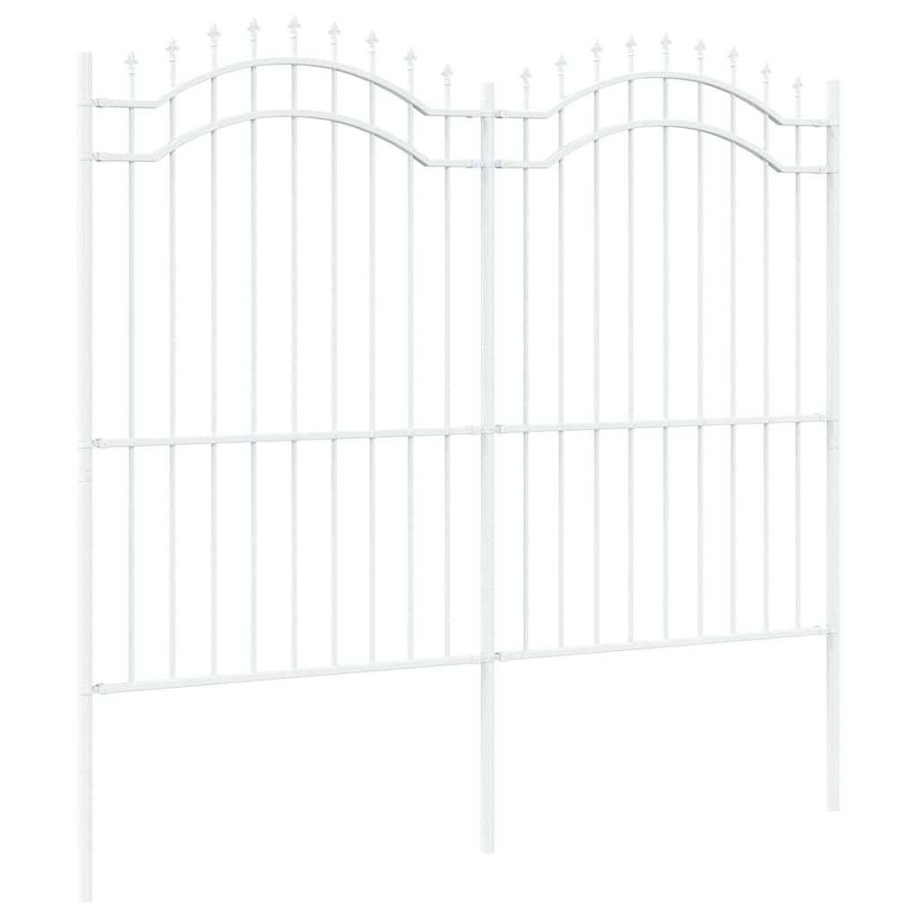 vidaXL Gartenzaun Woerden Weiß 240 x 215 cm Pulverbeschichteter Stahl