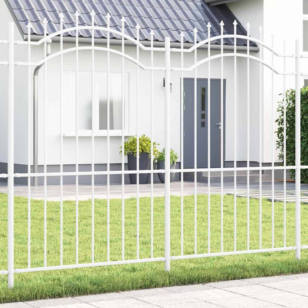 vidaXL Gartenzaun Woerden Weiß 240 x 215 cm Pulverbeschichteter Stahl