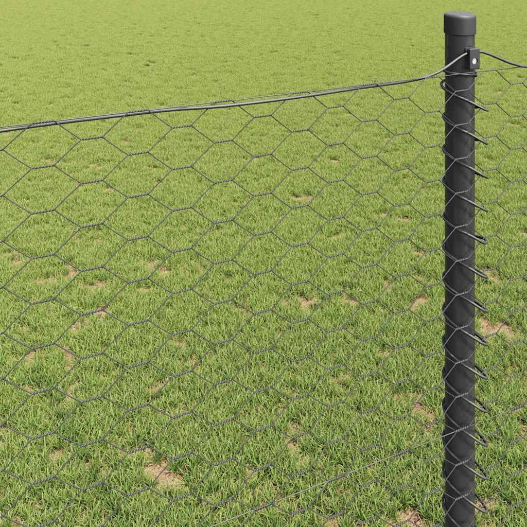 vidaXL Hexagonzaun Grau 1,4 x 100 m PVC