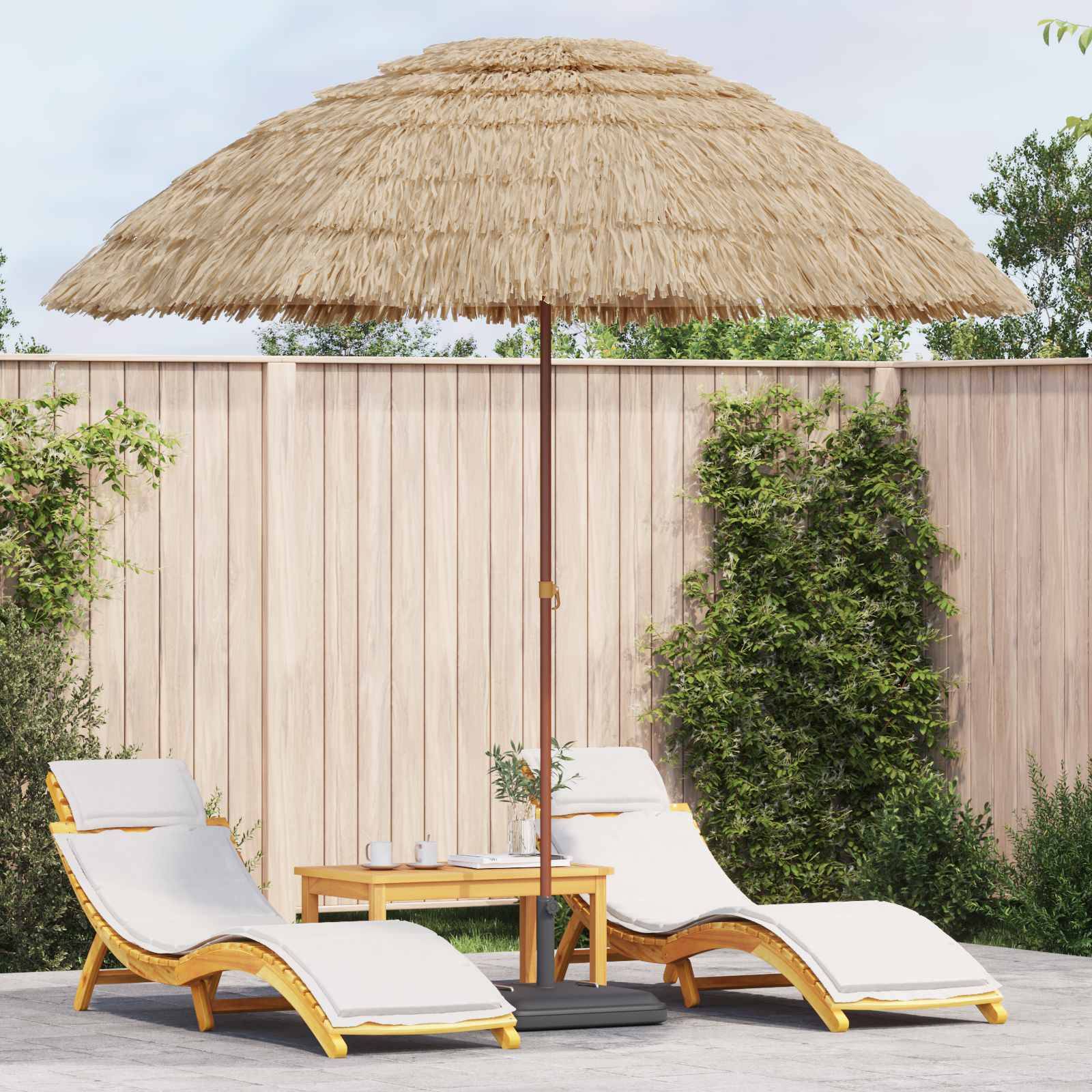 vidaXL Garten-Sonnenschirm Natur 255 x 255 x 255 cm
