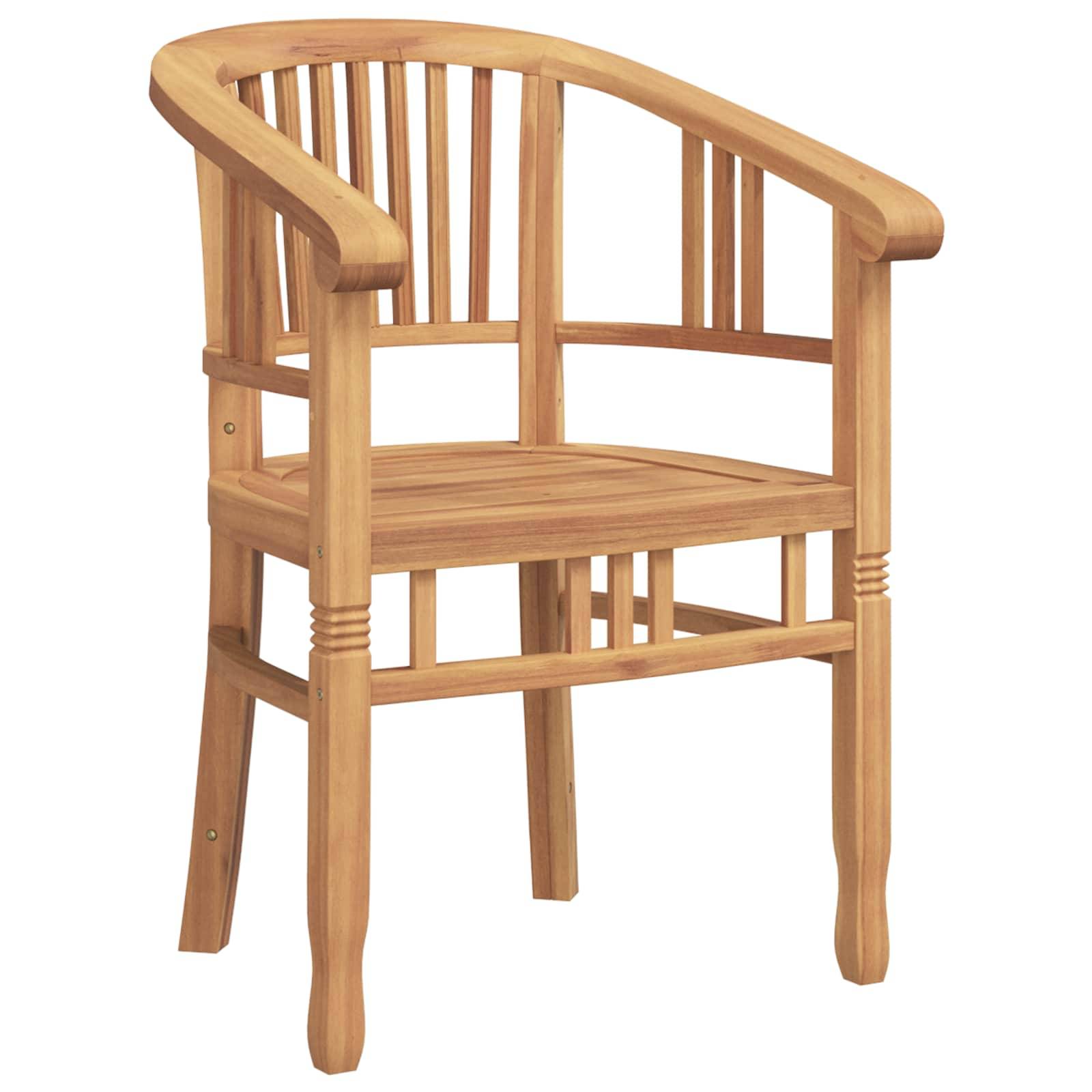 vidaXL Stuhl 2 pcs Braun 63 x 58 x 89 cm Massivholz Teak