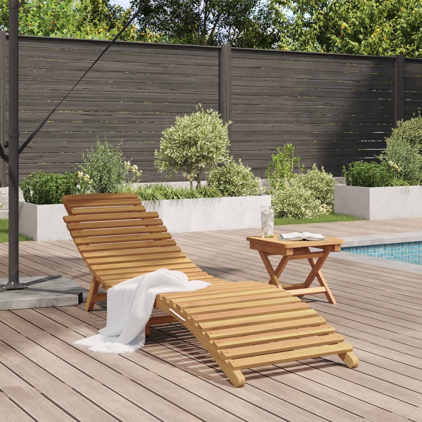 vidaXL Sonnenliege Braun 198 x 55 x 58,5 cm Massivholz Teak